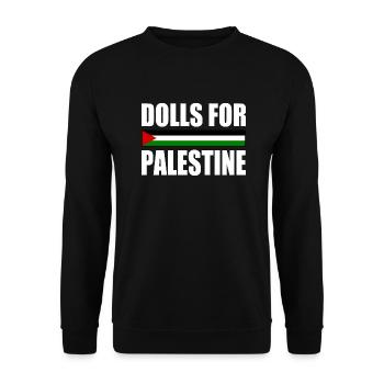 dolls for palestine - Unisex Pullover - Schwarz - Vorne - Alina (178cm) & Michal (187cm)