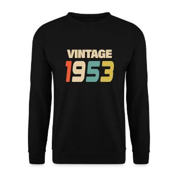 1953 Vintage Retro Classic 1953 - Unisex Pullover - Schwarz - Vorne - Alina (178cm) & Michal (187cm)