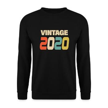 2020 Vintage Retro Classic 2020 - Unisex Sweatshirt - black - Front - Alina (178cm) & Michal (187cm)