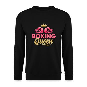 Boxing Queen Boxer Training - Unisex Pullover - Schwarz - Vorne - Alina (178cm) & Michal (187cm)