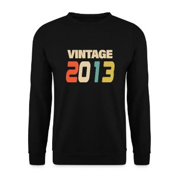 2013 Vintage Retro Classique 2013 - Sweat-shirt Unisexe - noir - Devant - Alina (178cm) & Michal (187cm)
