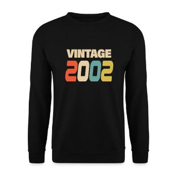 2002 Vintage Retro Classic 2002 - Unisex Pullover - Schwarz - Vorne - Alina (178cm) & Michal (187cm)