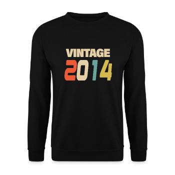 2014 Vintage Retro Classic 2014 - Unisex Pullover - Schwarz - Vorne - Alina (178cm) & Michal (187cm)