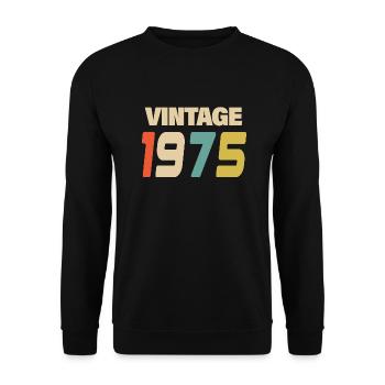 1975 Vintage Retro Classique 1975 - Sweat-shirt Unisexe - noir - Devant - Alina (178cm) & Michal (187cm)