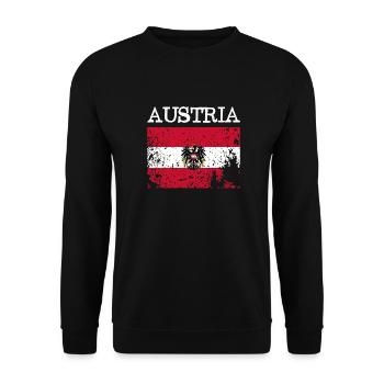 Austria Österreich Grunge Flag Flagge - Unisex Sweatshirt - black - Front - Alina (178cm) & Michal (187cm)