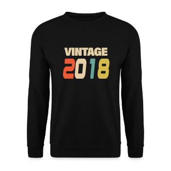 2018 Vintage Retro Classic 2018 - Unisex Sweatshirt - black - Front - Alina (178cm) & Michal (187cm)