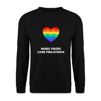 Plus de fierté, moins de préjugés LGBTQ Gay Pride - Sweat-shirt Unisexe - noir - Devant - Alina (178cm) & Michal (187cm)