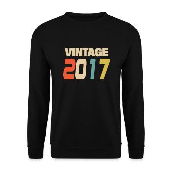 2017 Vintage Retro Classic 2017 - Unisex Pullover - Schwarz - Vorne - Alina (178cm) & Michal (187cm)