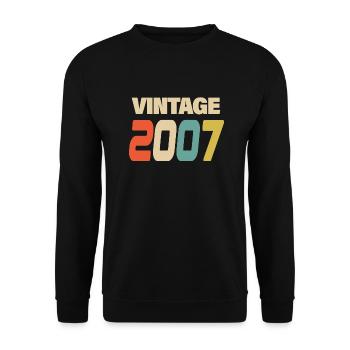 2007 Vintage Retro Classic 2007 - Unisex Pullover - Schwarz - Vorne - Alina (178cm) & Michal (187cm)