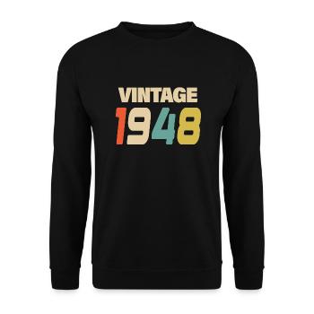 1948 Vintage Retro Classique 1948 - Sweat-shirt Unisexe - noir - Devant - Alina (178cm) & Michal (187cm)