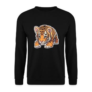 BÉBÉ TIGRE 4 - Sweat-shirt Unisexe - noir - Devant - Alina (178cm) & Michal (187cm)