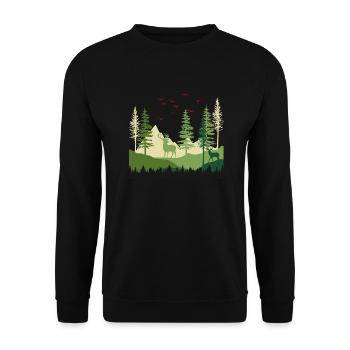 Forest Serenity Escape - Unisex Sweatshirt - black - Front - Alina (178cm) & Michal (187cm)