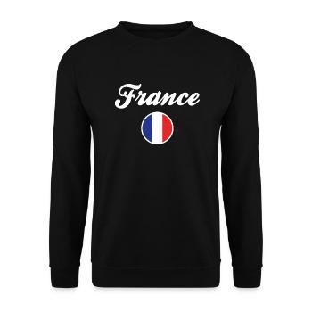 Frankreich Patriot Flagge Französischer Stolz Patriotismus - Unisex Pullover - Schwarz - Vorne - Alina (178cm) & Michal (187cm)