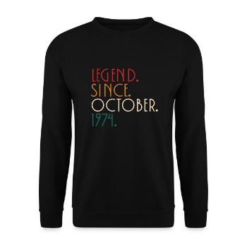 Legend since October 1974 - Minimalist - Unisex Sweatshirt - black - Front - Alina (178cm) & Michal (187cm)