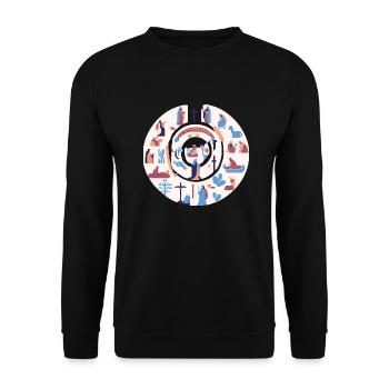 biblique 11 - Sweat-shirt Unisexe - noir - Devant - Alina (178cm) & Michal (187cm)