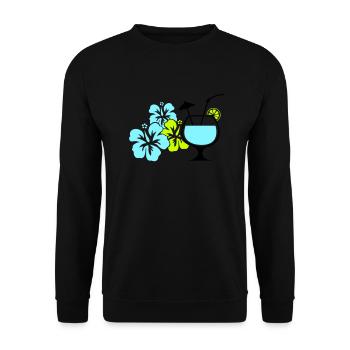 Cocktail Flowers Hawaii - Unisex Sweatshirt - black - Front - Alina (178cm) & Michal (187cm)