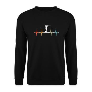 Golf Heartbeat - Unisex Sweatshirt - black - Front - Alina (178cm) & Michal (187cm)