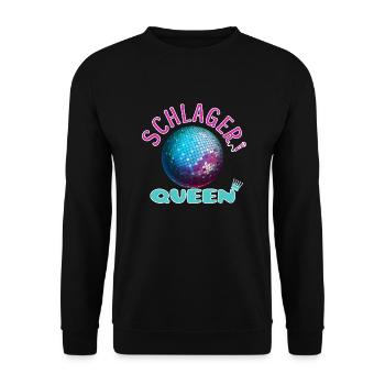 Schlager Queen Schlagerfan Schlagerparty - Unisex Pullover - Schwarz - Vorne - Alina (178cm) & Michal (187cm)