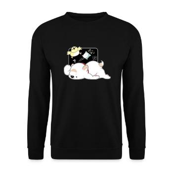 Dog Korean - Japanese Style 04B - Unisex Sweatshirt - black - Front - Alina (178cm) & Michal (187cm)