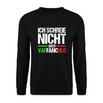 Italy Italian Vaffanculo - Unisex Sweatshirt - black - Front - Alina (178cm) & Michal (187cm)