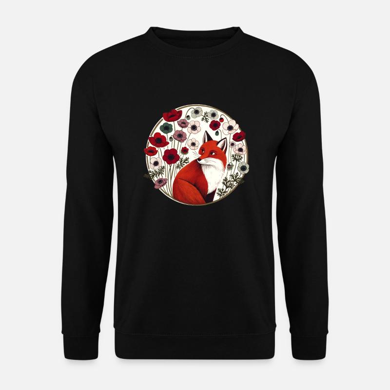 Retro Rotfuchs - Unisex Pullover - Schwarz