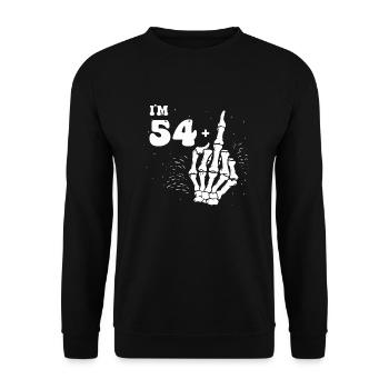 I Am 54 Plus Middle Finger - 55th Birthday - Unisex Sweatshirt - black - Front - Alina (178cm) & Michal (187cm)