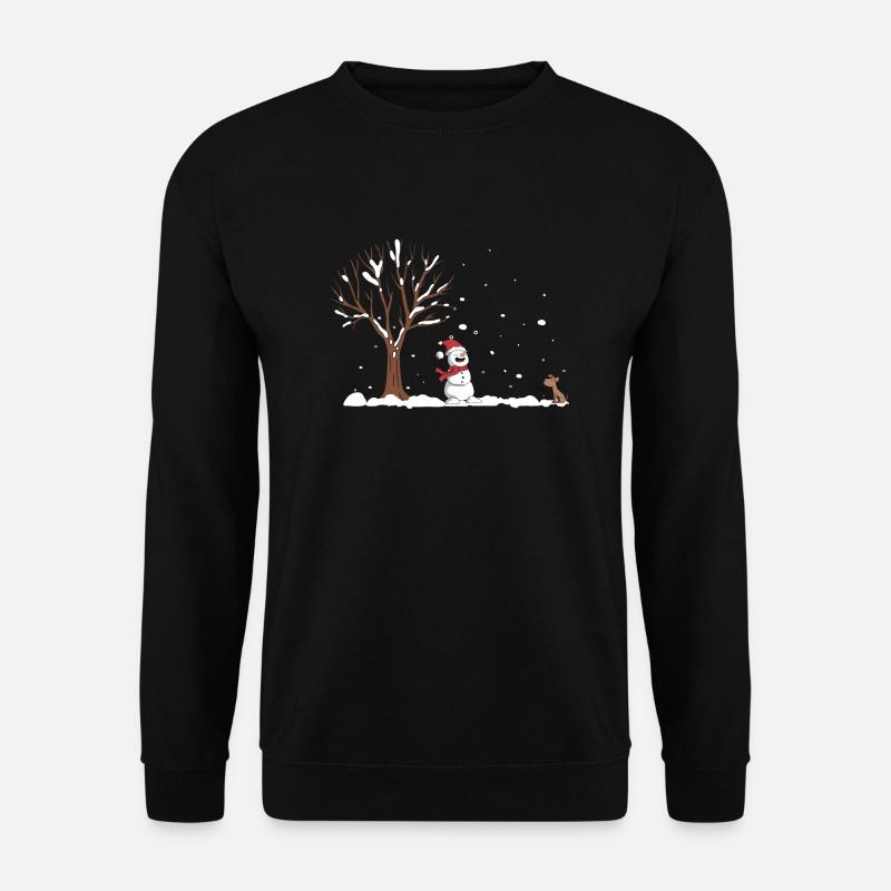 Snowman Illustration Gift - Unisex Sweatshirt - black