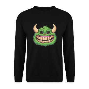 Streetstyle Monster Graffiti Kunst Streetart - Unisex Pullover - Schwarz - Vorne - Alina (178cm) & Michal (187cm)