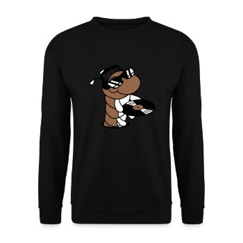 DJ Caterpillar Vinyle Disque Lunettes De Soleil Musique de Fête - Sweat-shirt Unisexe - noir - Devant - Alina (178cm) & Michal (187cm)