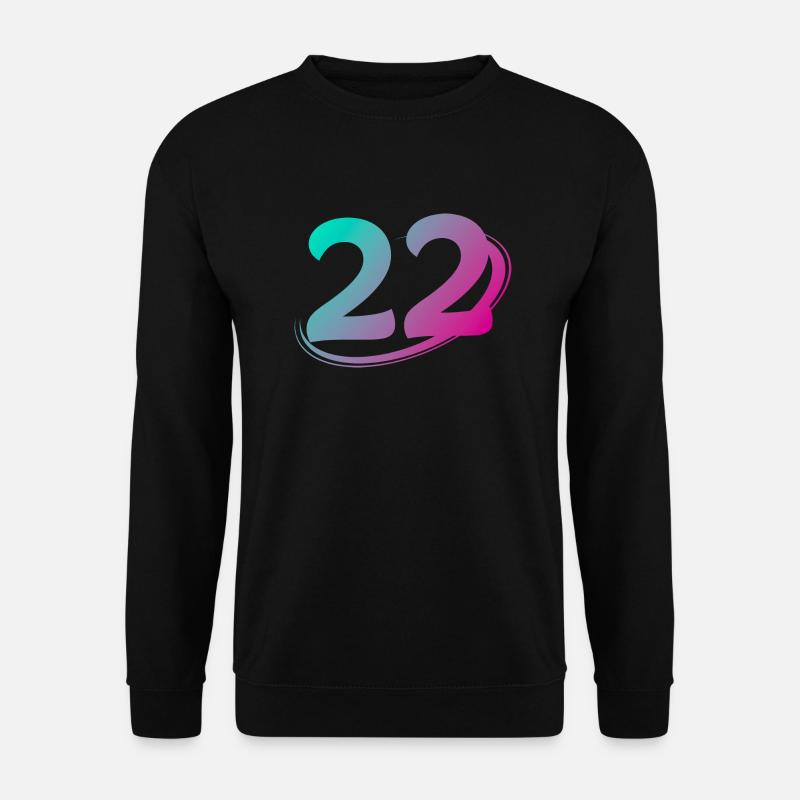 Nummer 22 mehrfarbig - Unisex Pullover - Schwarz