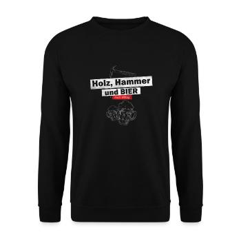 Charpentier - bois, marteau et bière - ma vie quotidienne - Sweat-shirt Unisexe - noir - Devant - Alina (178cm) & Michal (187cm)