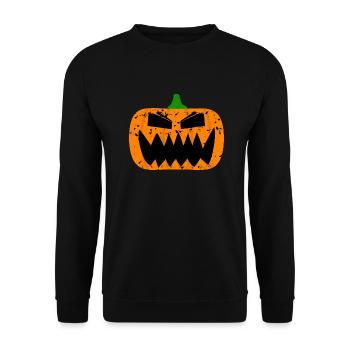 Evil Pumpkin - Unisex Sweatshirt - black - Front - Alina (178cm) & Michal (187cm)