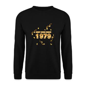 Born in 1979 - Unisex Sweatshirt - black - Front - Alina (178cm) & Michal (187cm)