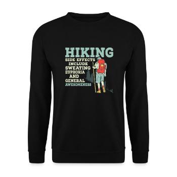 Les effets secondaires de la randonnée comprennent la transpiration de la randonnée en montagne - Sweat-shirt Unisexe - noir - Devant - Alina (178cm) & Michal (187cm)