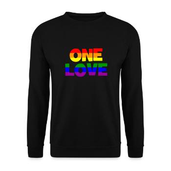 ONE LOVE LGBTQ Gay Lesbienne - Sweat-shirt Unisexe - noir - Devant - Alina (178cm) & Michal (187cm)