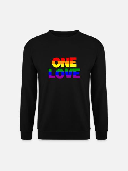ONE LOVE LGBTQ Gay Lesbian - Unisex Pullover - Schwarz