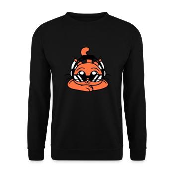 Coole DJ Katze Süßes Kätzchen Haustier Party Spaß - Unisex Pullover - Schwarz - Vorne - Alina (178cm) & Michal (187cm)