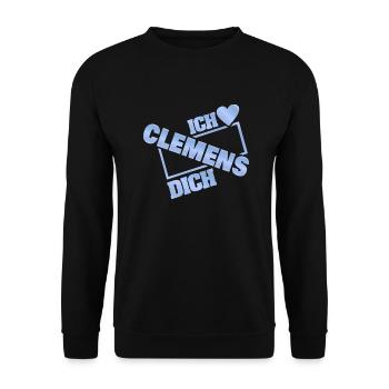 Gift for Clemens - Unisex Sweatshirt - black - Front - Alina (178cm) & Michal (187cm)