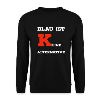 Blau ist keine Alternative - Unisex Pullover - Schwarz - Vorne - Alina (178cm) & Michal (187cm)