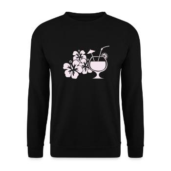 Boisson cocktail à l’hibiscus d’Hawaï - Sweat-shirt Unisexe - noir - Devant - Alina (178cm) & Michal (187cm)