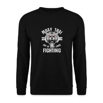muay thai mma thailand martial arts art eight limb - Unisex Sweatshirt - black - Front - Alina (178cm) & Michal (187cm)