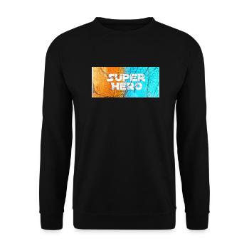 Super Hero - Unisex Pullover - Schwarz - Vorne - Alina (178cm) & Michal (187cm)