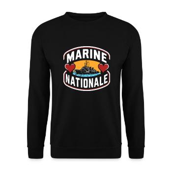 Marine Nationale - Sweat-shirt Unisexe - noir - Devant - Alina (178cm) & Michal (187cm)