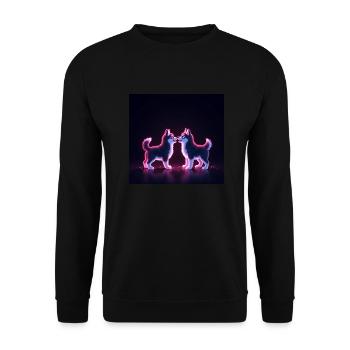 Adorables petits chiots husky - Sweat-shirt Unisexe - noir - Devant - Alina (178cm) & Michal (187cm)
