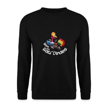 Cartoon Truthahn, Bauhelm, Turnschuhe - Unisex Pullover - Schwarz - Vorne - Alina (178cm) & Michal (187cm)