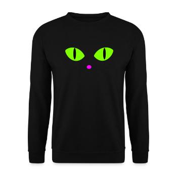 Green Cat's Eyes - Unisex Sweatshirt - black - Front - Alina (178cm) & Michal (187cm)