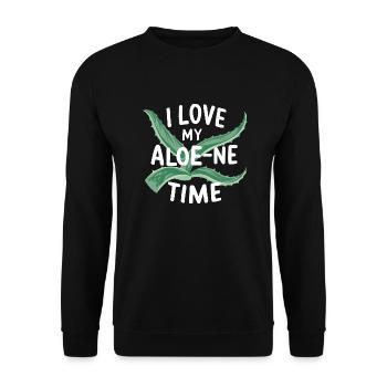 Aloe Vera Lovers and Introverts - Unisex Sweatshirt - black - Front - Alina (178cm) & Michal (187cm)