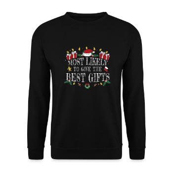 Les plus susceptibles d’offrir les meilleurs cadeaux - Papa Maman - Sweat-shirt Unisexe - noir - Devant - Alina (178cm) & Michal (187cm)