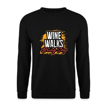 Weinwanderungen bringen Freude, Spaß und Erlebnis - Unisex Pullover - Schwarz - Vorne - Alina (178cm) & Michal (187cm)