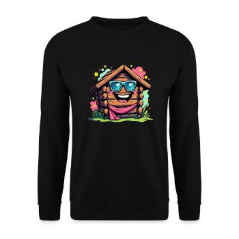 BOIS AMUSANT - Sweat-shirt Unisexe - noir - Devant - Alina (178cm) & Michal (187cm)